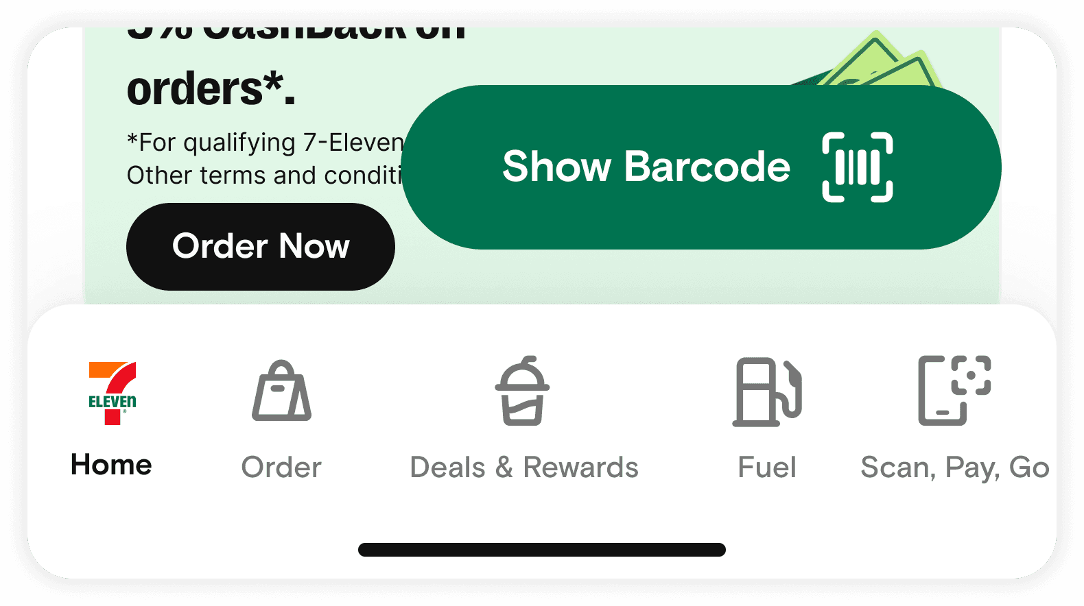 Old bottom navigation with banner-style items